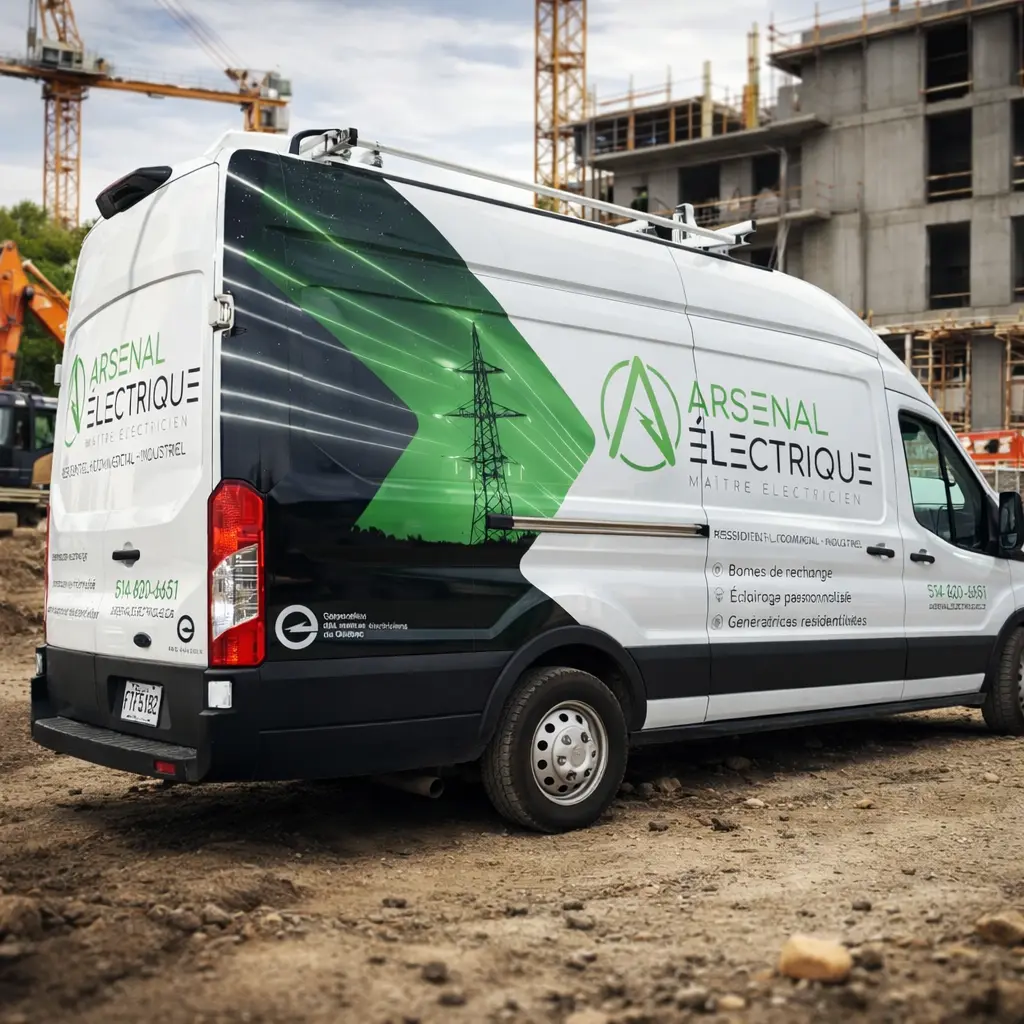 Véhicule Arsenal Électrique sur un chantier